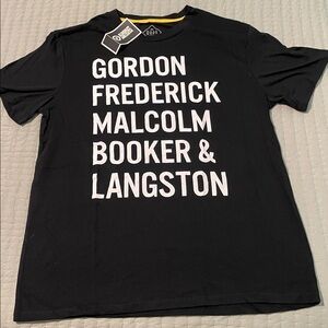 Black Graphic T-Shirt with White Text